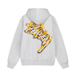 BURNING STOCK ZIP GREY HOODIE