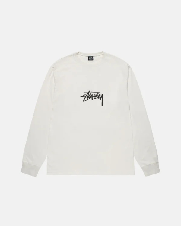 Small Stock Ls White Tee Pigment Dyed