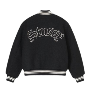 Stussy Black Aesthetic Varsity Jacket