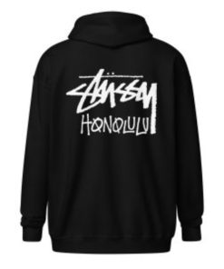 Stussy Honolulu Fleece Zip Up Black Hoodie