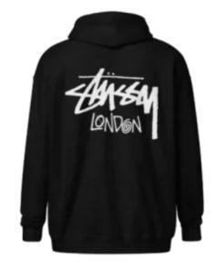 Stussy London Zip Up Black Hoodie