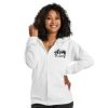 Unisex Stussy Los Angeles Zip Up White Hoodie