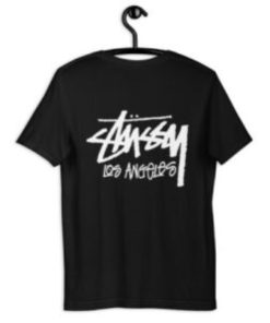Unisex Stussy Los Angeles Black T-shirt