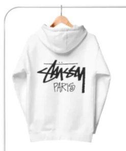 Unisex Stussy Paris White Hoodie