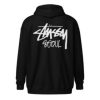 Unisex Stussy Seoul zip Black Hoodie
