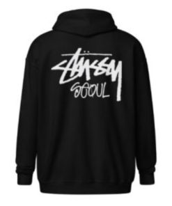 Unisex Stussy Seoul zip Black Hoodie