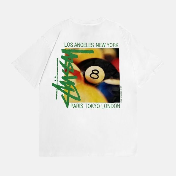 Stussy Billiards White T Shirt