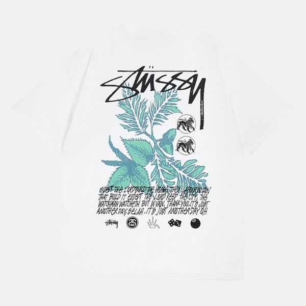 Stussy Bloom Tee Flowers Pigment Dyed White Tee
