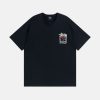 Stussy Camellias Pigment Dyed Black T-Shirt