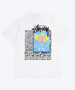 Stussy Camellias Pigment Dyed White T-Shirt