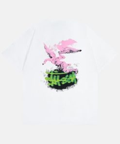Stussy Fallen Angel Pigment Dyed White T-Shirt