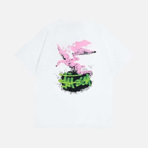 Stussy Fallen Angel Pigment Dyed White T-Shirt